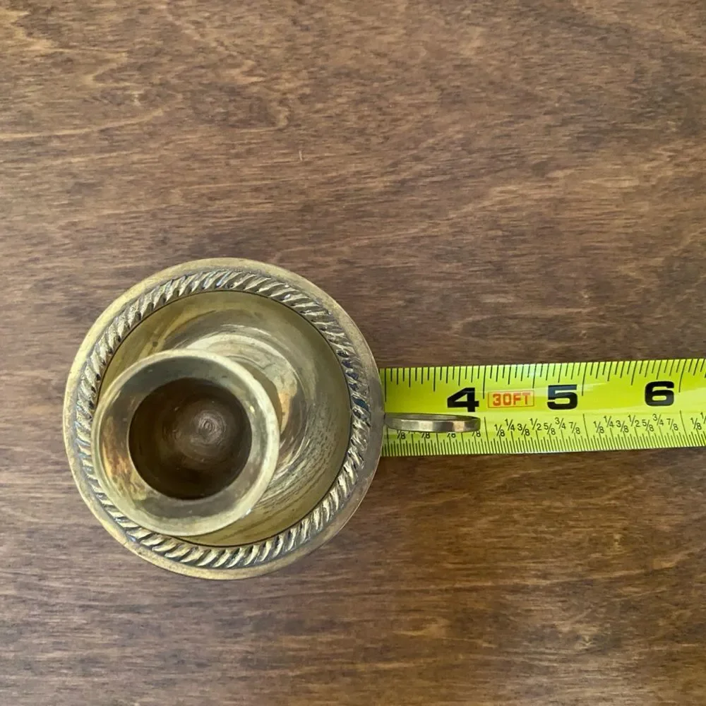 Vintage Brass MCM Regency Cottagecore Coquette Boho Candle Stick Holder - Picture 6 of 6